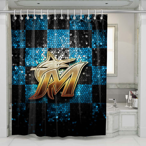 miami marlins new logo shower curtains