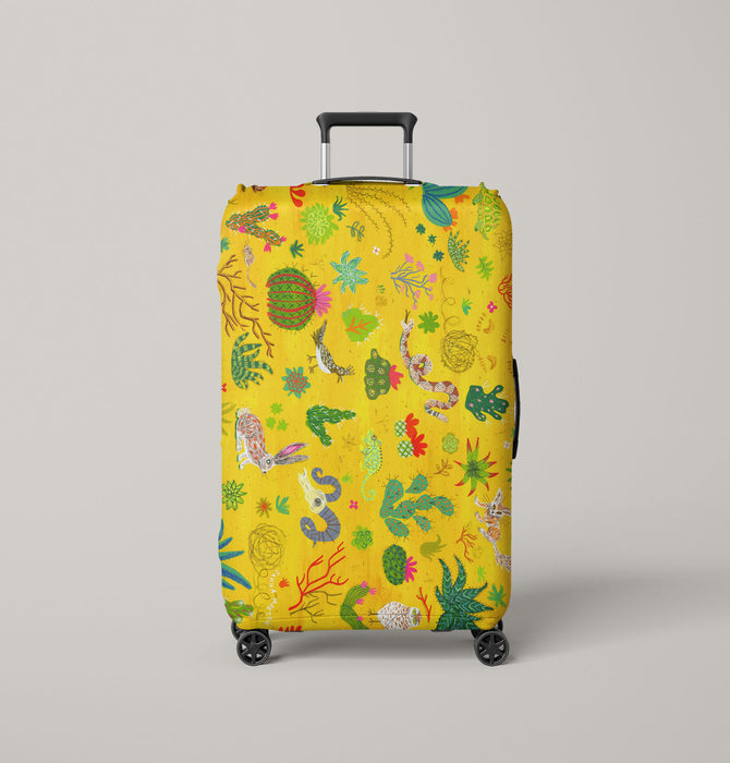 fauna and flora realistic texture Luggage Cover | suitcase