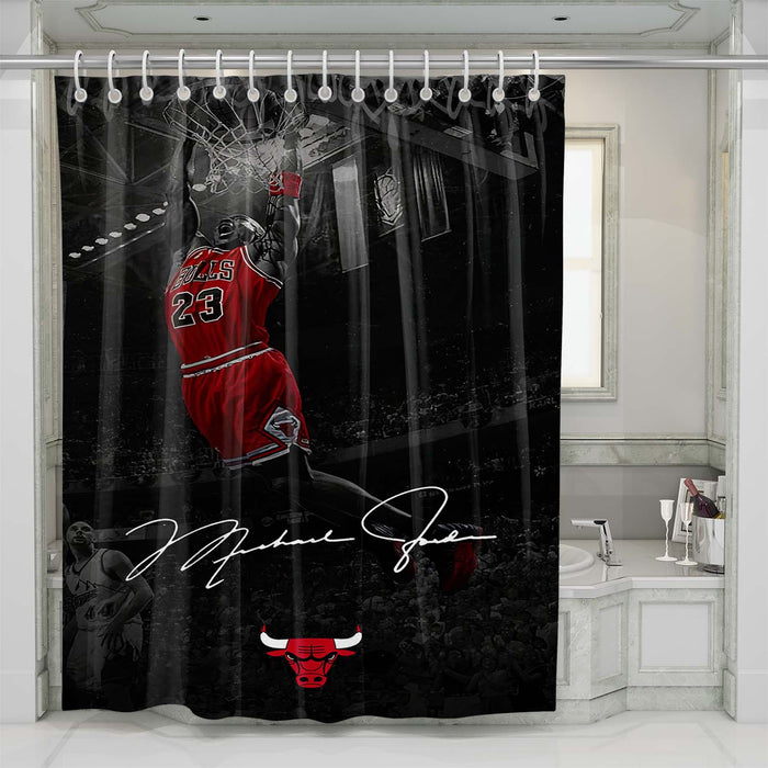 michael jordan dunk signature 1 shower curtains