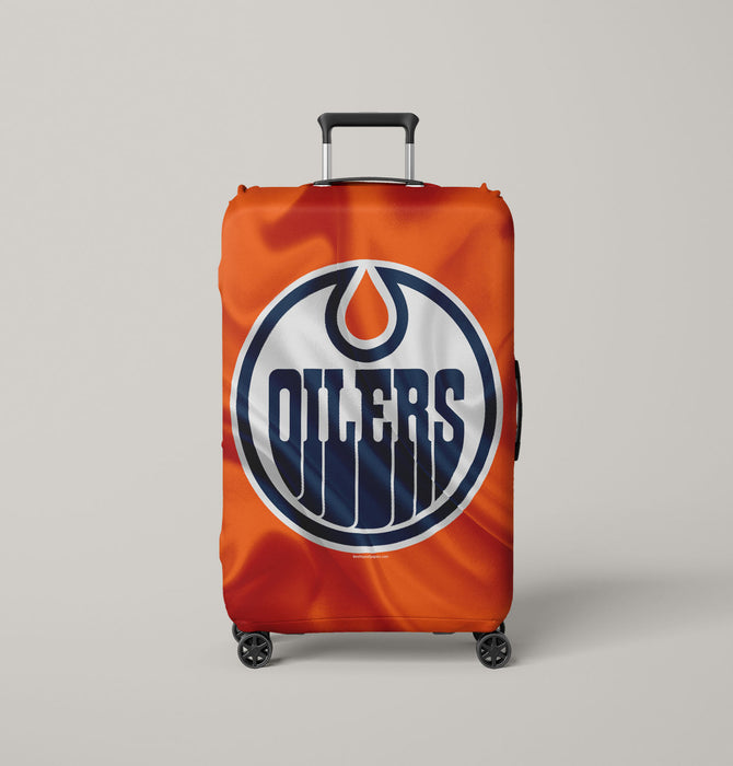 flag of orange edmonton oilers Luggage Covers | Suitcase