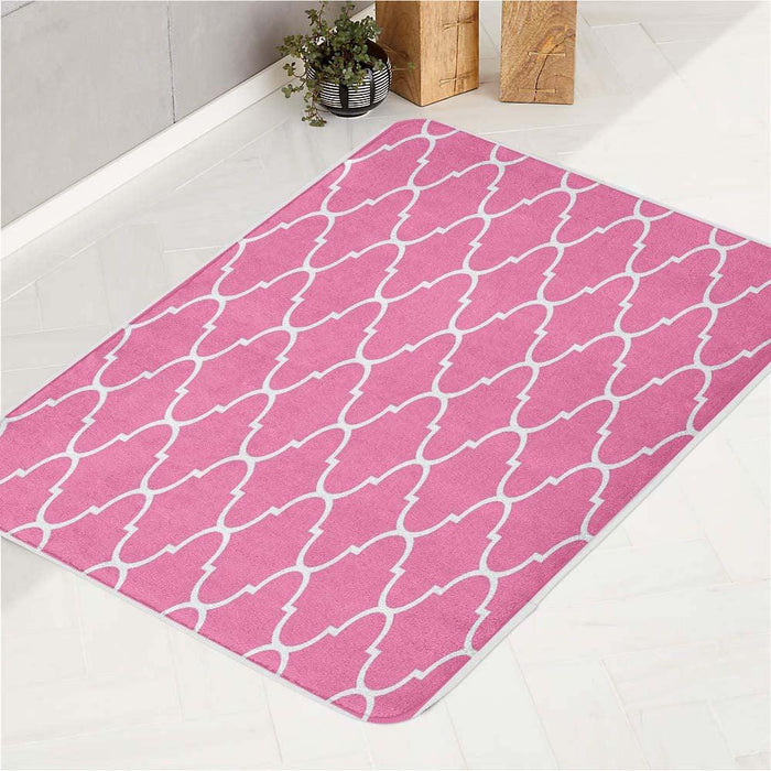 feminist ornament pink color bath rugs