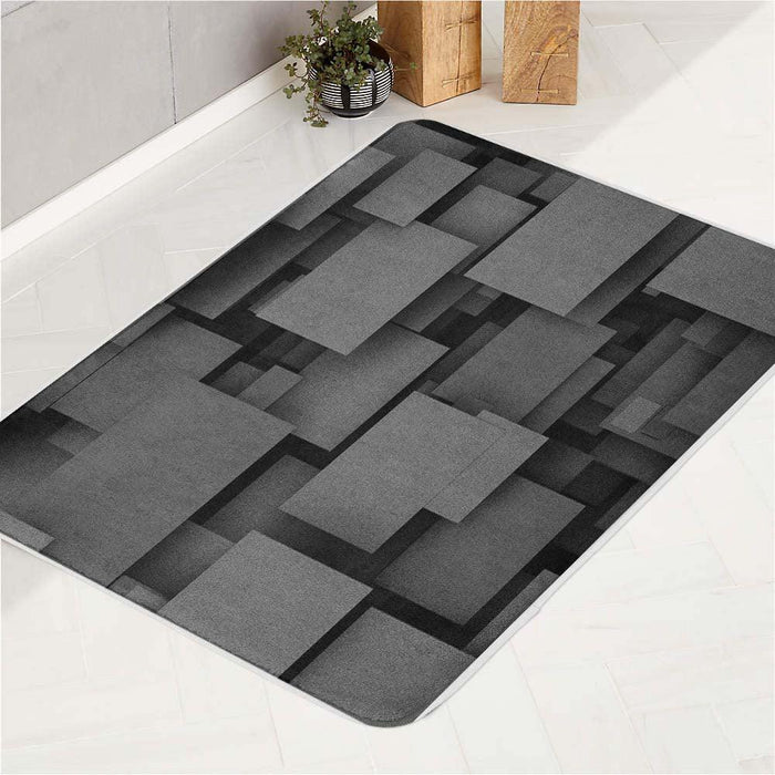 film grain minimalist square bath rugs