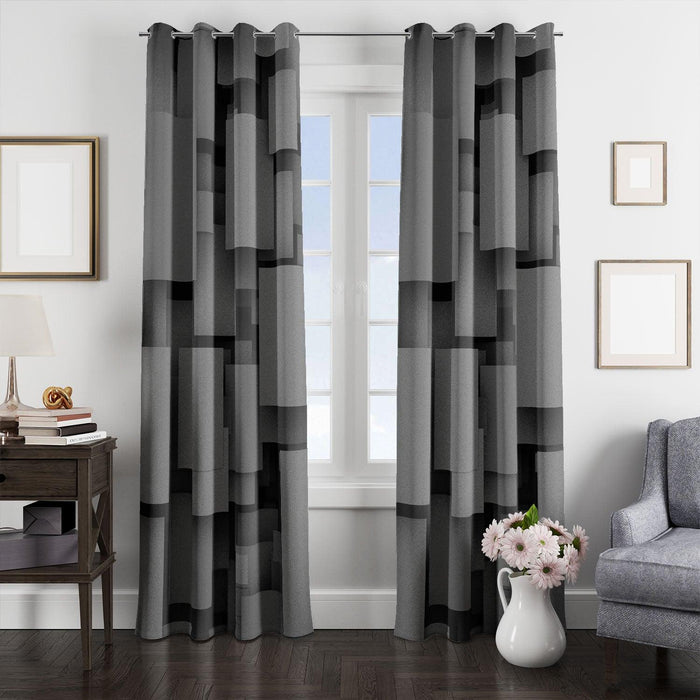 film grain minimalist square window Curtain