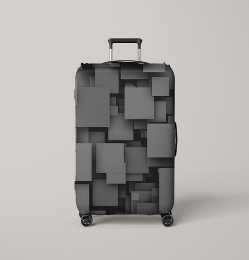 film grain minimalist square Luggage Cover | suitcase