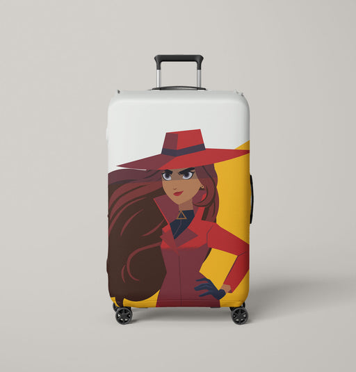 flat carmen sandiago netflix animation series Luggage Covers | Suitcase