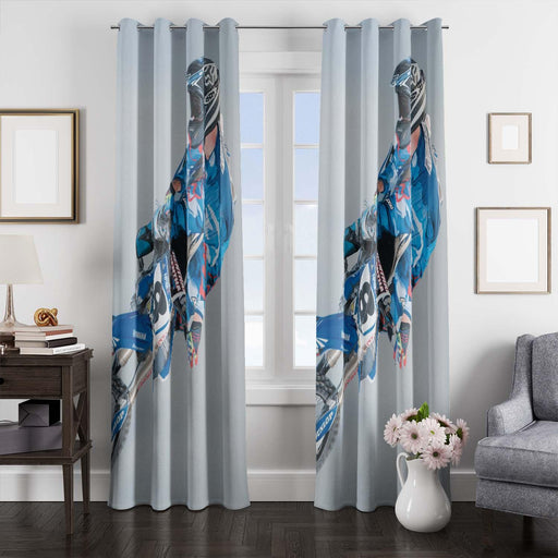 fly higher for motocross blue window Curtain