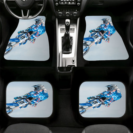 fly higher for motocross blue Car floor mats Universal fit