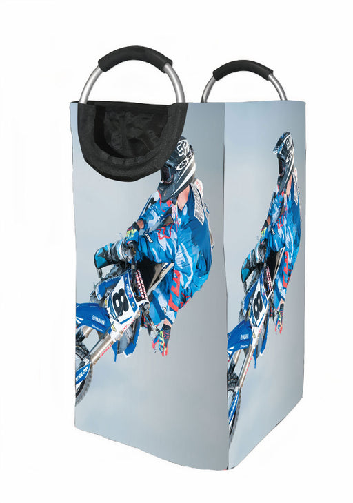 fly higher for motocross blue Laundry Hamper | Laundry Basket