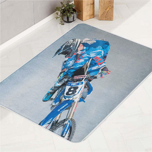 fly higher for motocross blue bath rugs