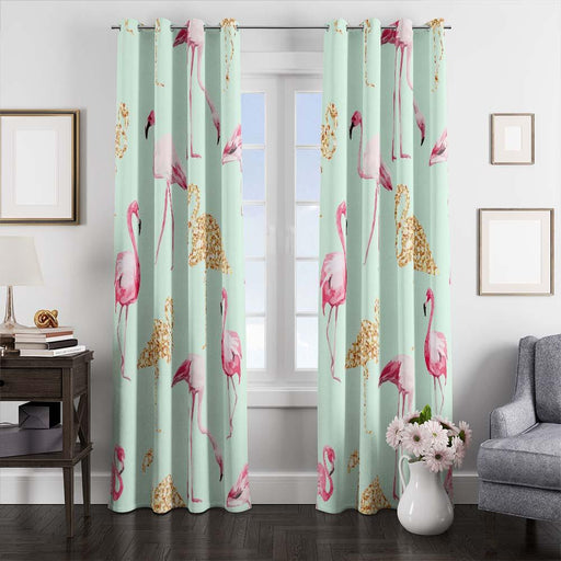 flamingo pink aesthetic vaporwave window curtains