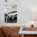 follow the car racing in arena Poster Metal print wall art