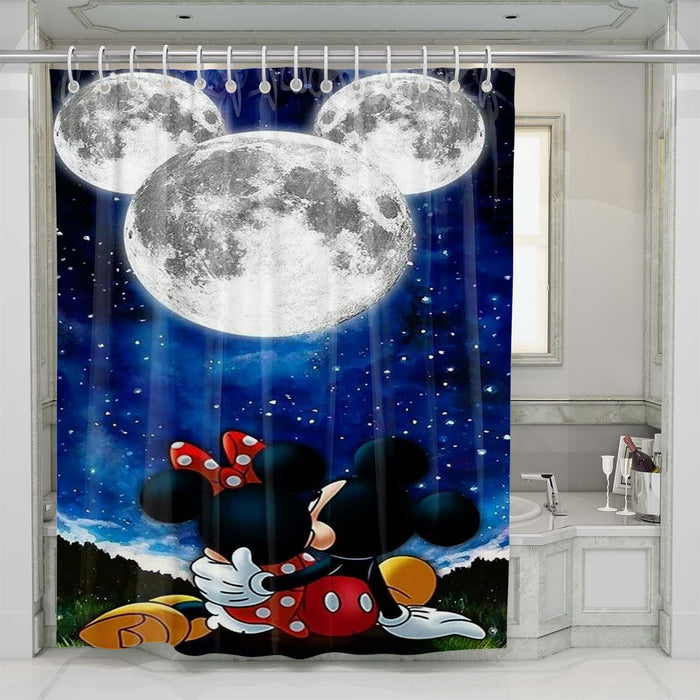 mickey and minnie mouse moon shower curtains