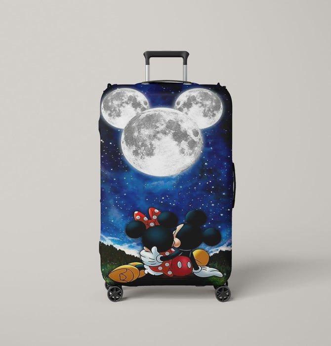 mickey and minnie mouse moon Luggage Cover | suitcase