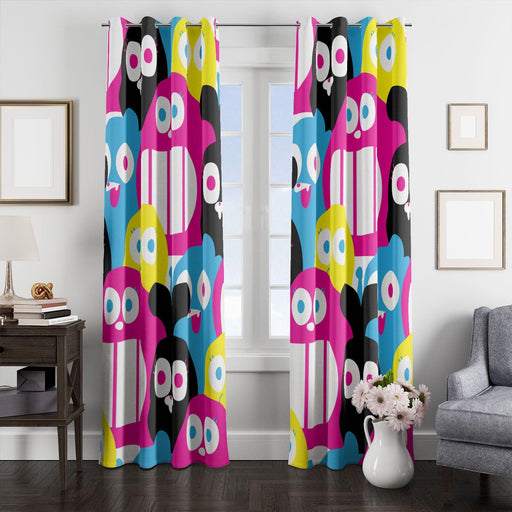 flat illustration the amazing world of gumball window Curtain