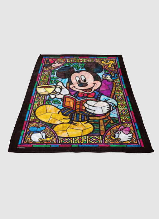 mickey mouse stained glass soft fleece blanket