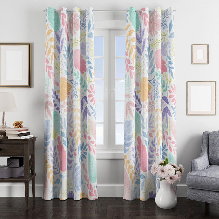 floral collection colorful pastel window Curtain