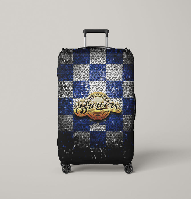 milwaukee brewers gliiter logo Luggage Cover | suitcase