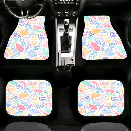 floral collection colorful pastel Car floor mats Universal fit