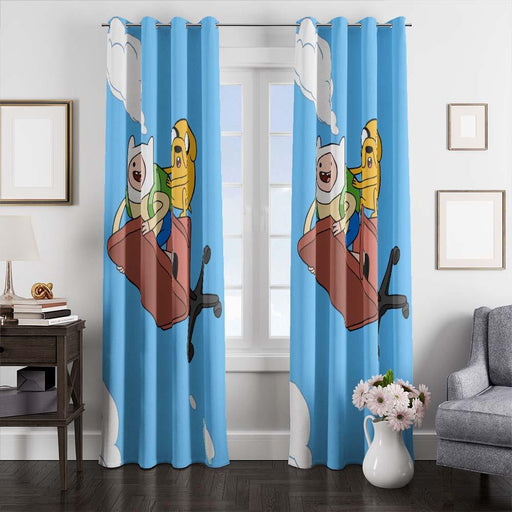 flying finn and jack adventure time window curtains