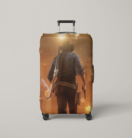 from behind arthur morgan Luggage Covers | Suitcase