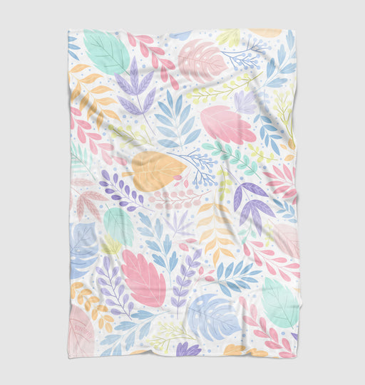 floral collection colorful pastel Ultra soft fleece blanket