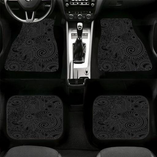 flower line dark outline Car floor mats Universal fit