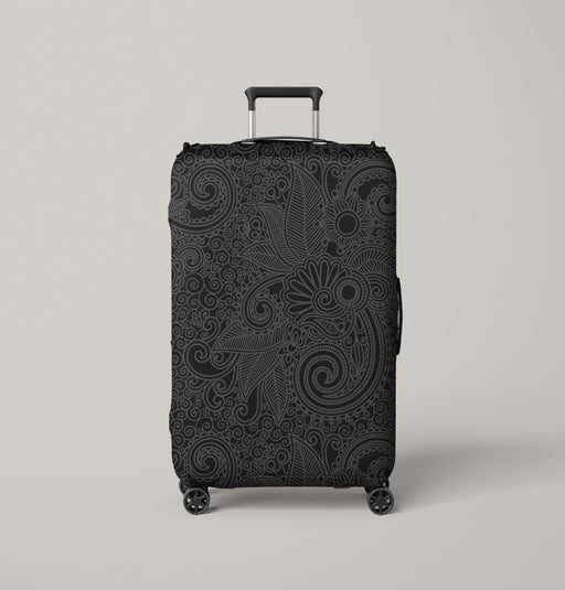 flower line dark outline Luggage Cover | suitcase