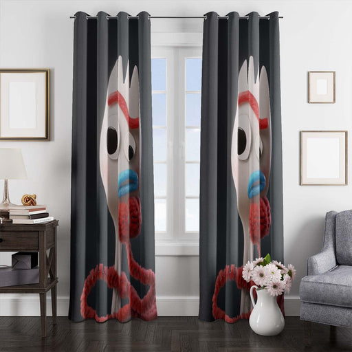 forky on toy story four window Curtain