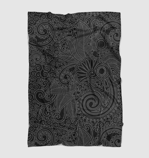 flower line dark outline Ultra soft fleece blanket