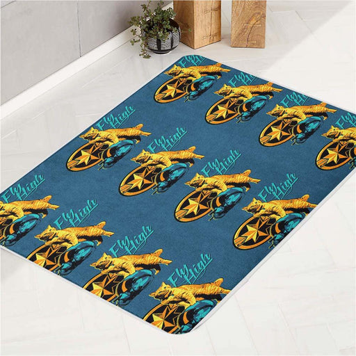 fly high cat from captain marvel bath rugs