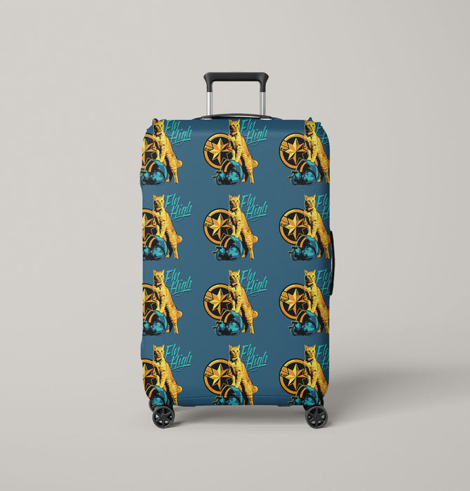 fly high cat from captain marvel Luggage Cover | suitcase