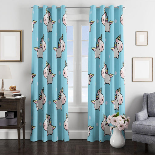 flying unicorn cute pattern window Curtain