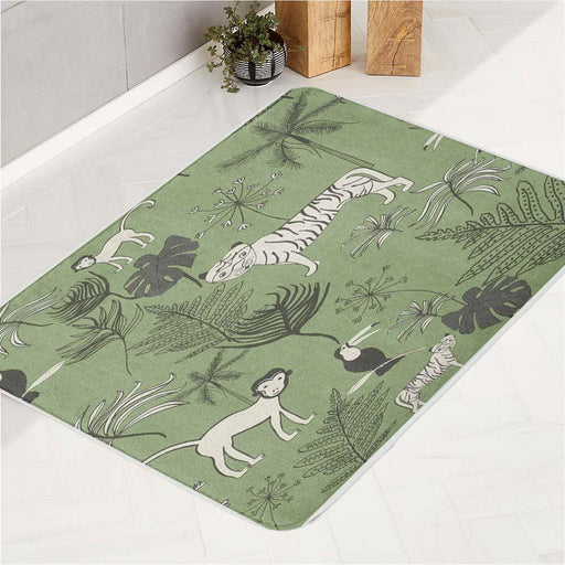 forest tiger monkey stuff bath rugs