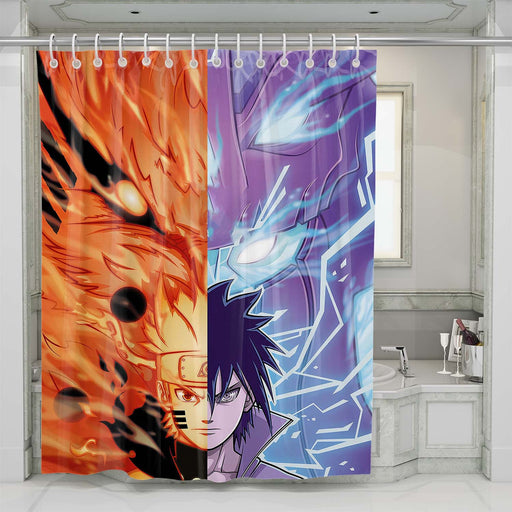 naruto vs sasuke anime shower curtains