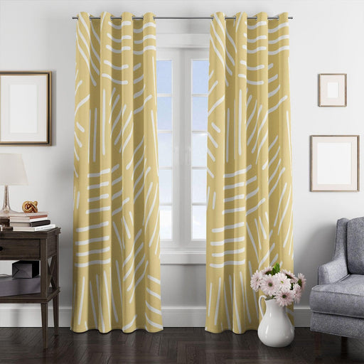 four stripes brown background window Curtain