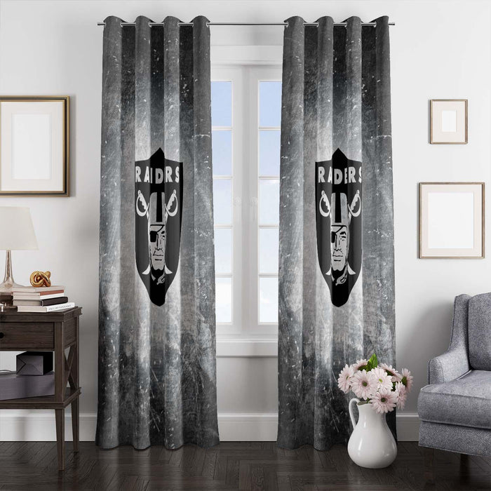 freeze logo of raiders football window Curtain