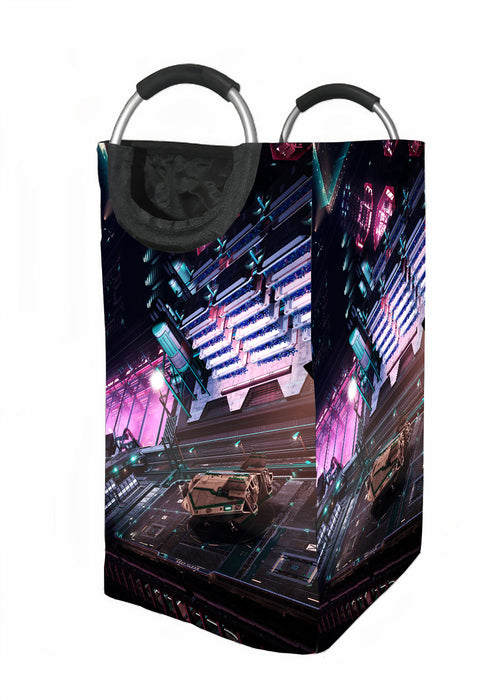 futuristic theme cyberpunk 2077 Laundry Hamper | Laundry Basket