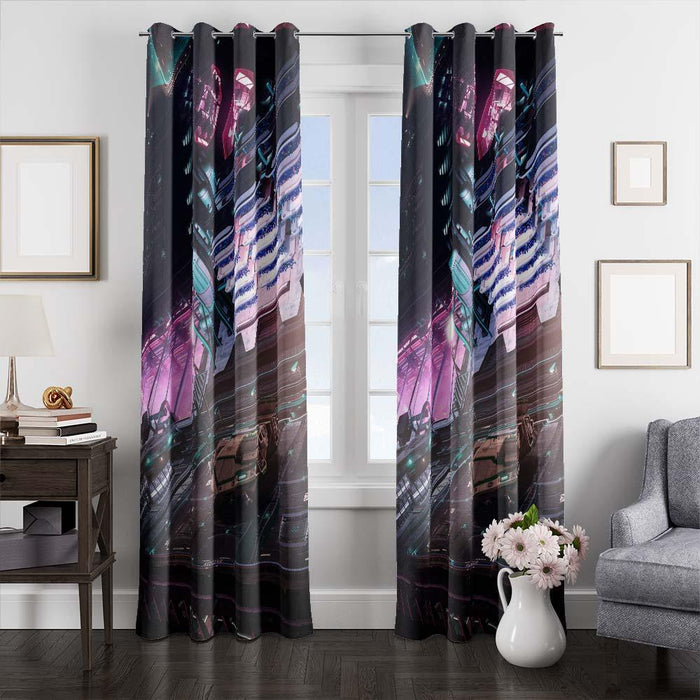 futuristic theme cyberpunk 2077 window curtains