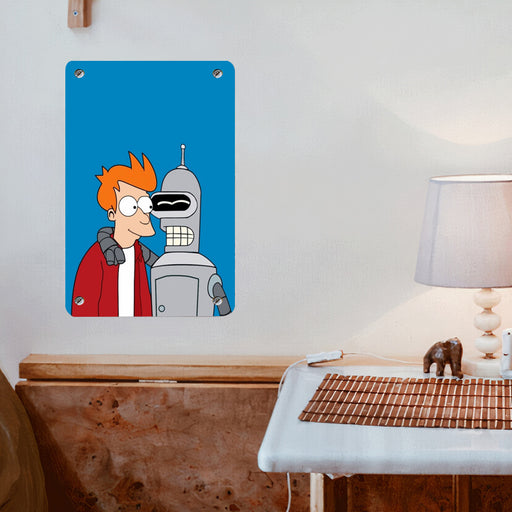 friend and futurama robbot Poster Metal print wall art