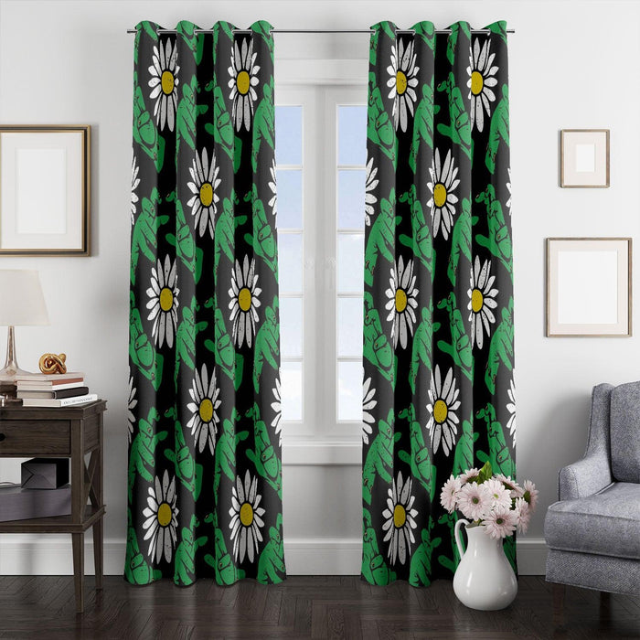 frankenstein villain horror with daisy window Curtain