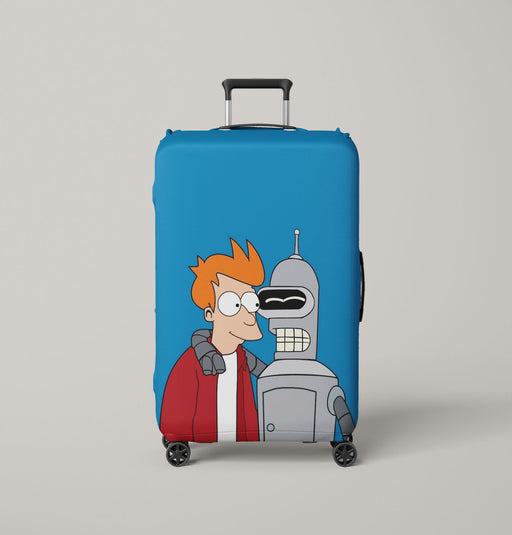 friend and futurama robbot Luggage Covers | Suitcase