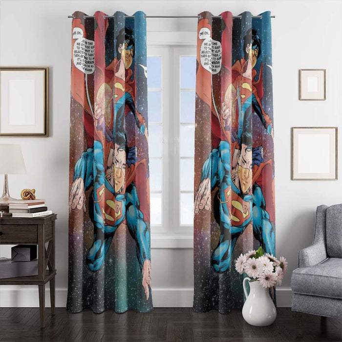 galaxy superman comic window curtains