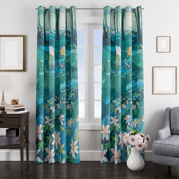 garden finn and jack adenture time window curtains