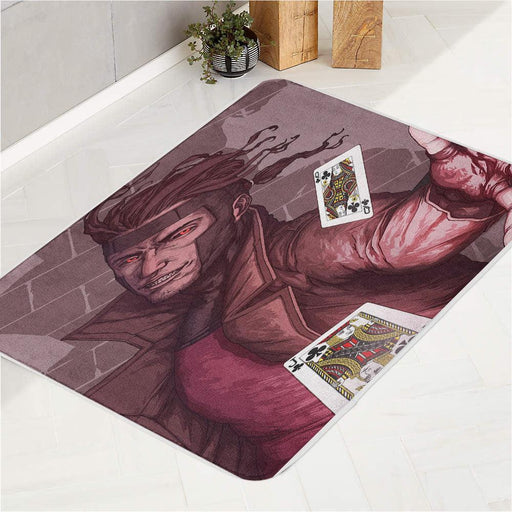 gambit superhero marvel with card bath rugs