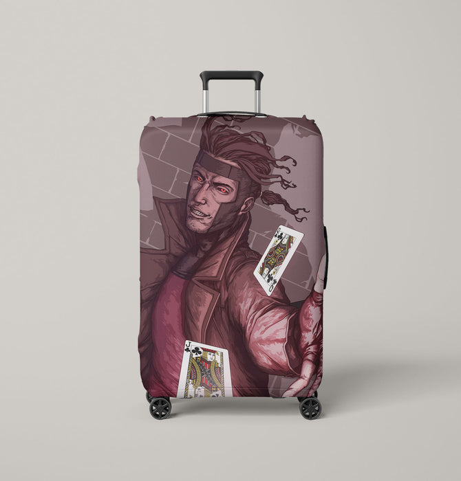 gambit superhero marvel with card Luggage Covers | Suitcase