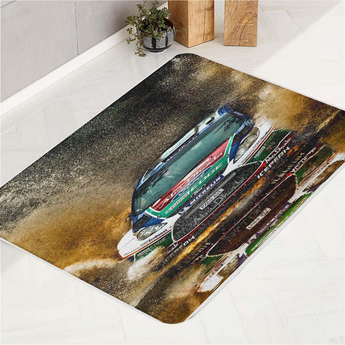 full of obstacle for car racing bath rugs