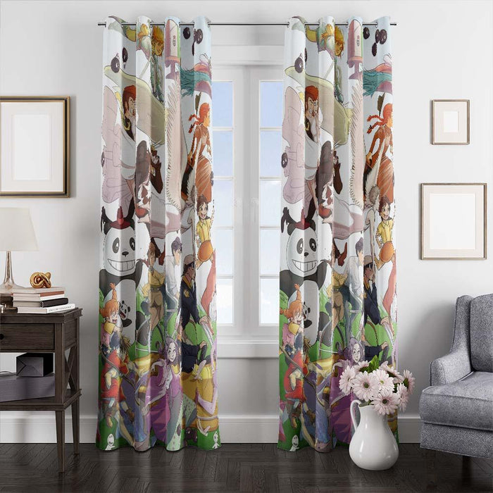 ghibli studio animation character window curtains