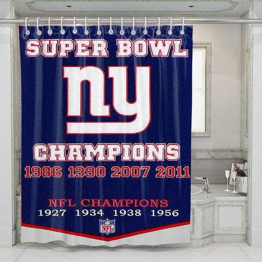 new york giants super bowl banner shower curtains