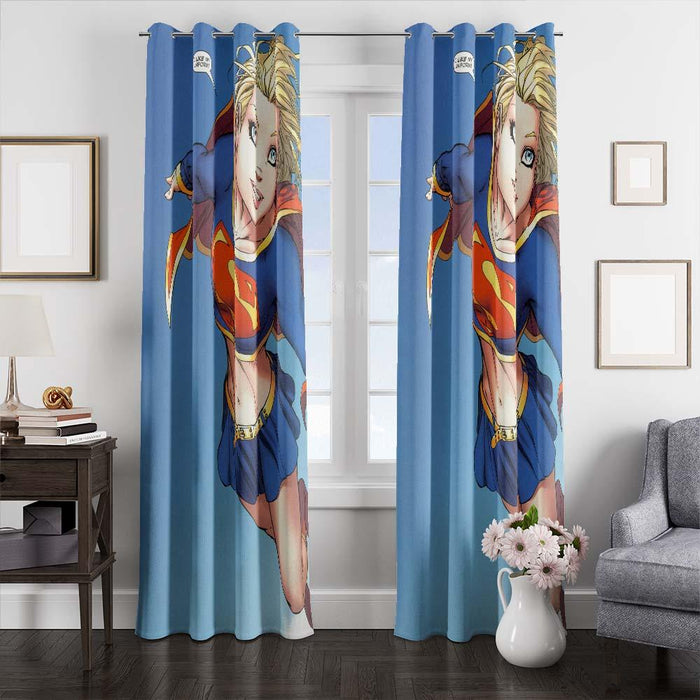 girl superman window curtains