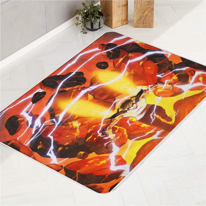 genos on fire one punch man bath rugs